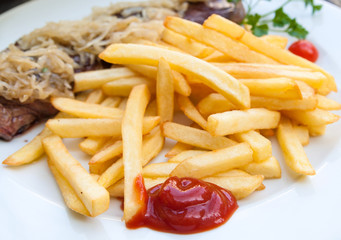 steak beef meat with tomato