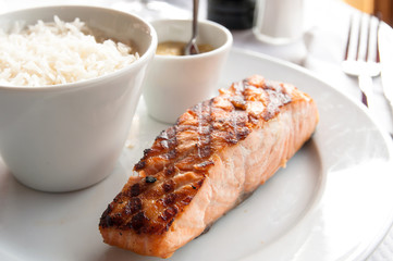 grilled salmon and rice