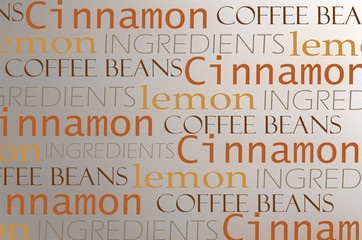 Coffee words background