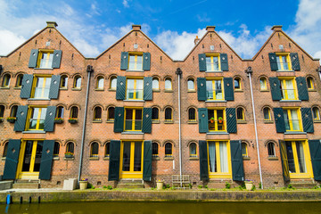 Obraz premium Typical Dutch family houses.