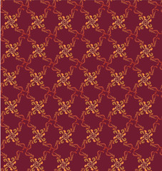 seamless pattern background from plant motifs in a retro-style