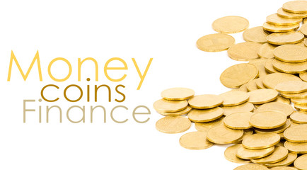 golden coins isolated on white