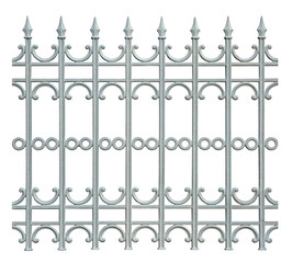 metal fence isolated on white