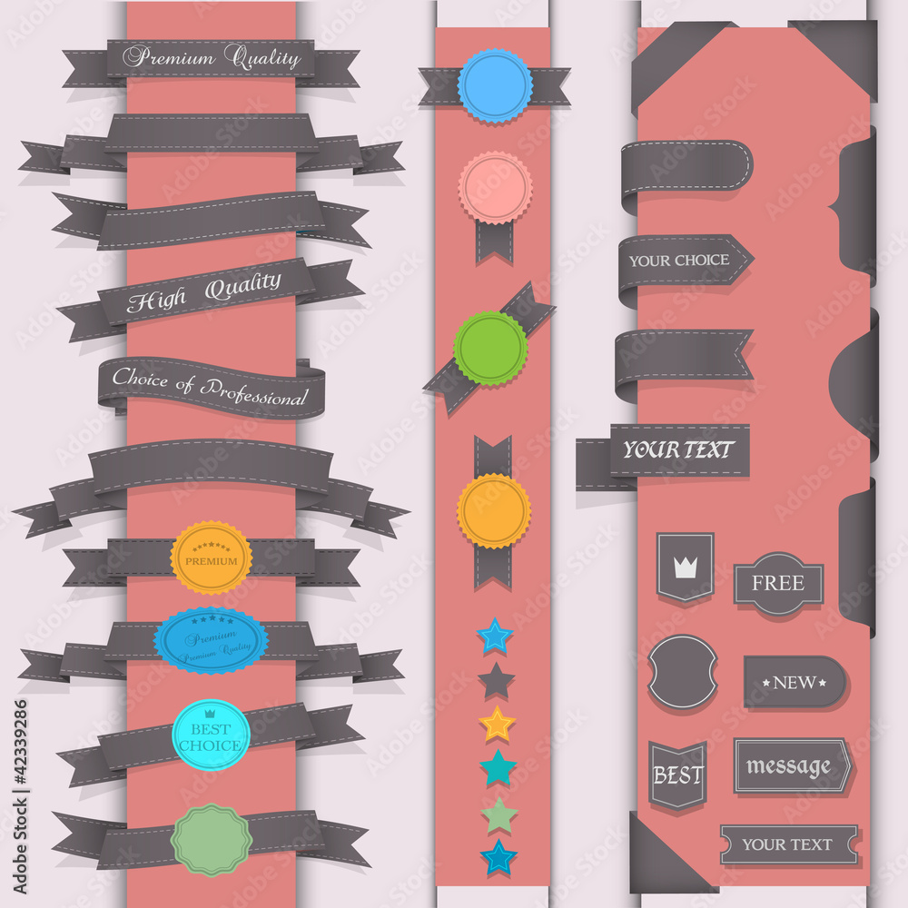 Poster vector set design elements in retro style