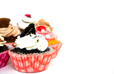 Cupcakes isolated on white background