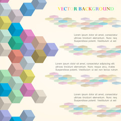 Cubes vector background in retro style