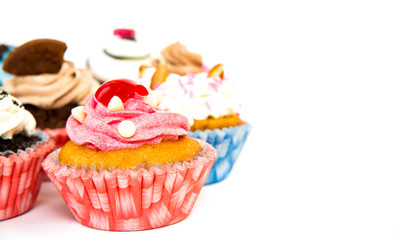 Cupcakes isolated on white background