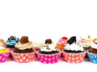 Cupcakes isolated on white background