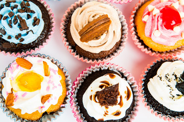 Cupcakes isolated on white background