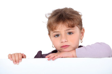 portrait of sulky schoolgirl