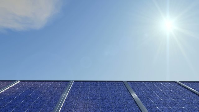 Solaranlage mit Zeitrafferwolken (FullHD, 30 FPS)