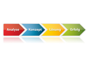 Prozesspfeil - Analyse, Konzept, Lösung, Erfolg