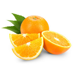 Orange fruit isolated on white background
