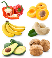 vegetables collection isolated on white background.