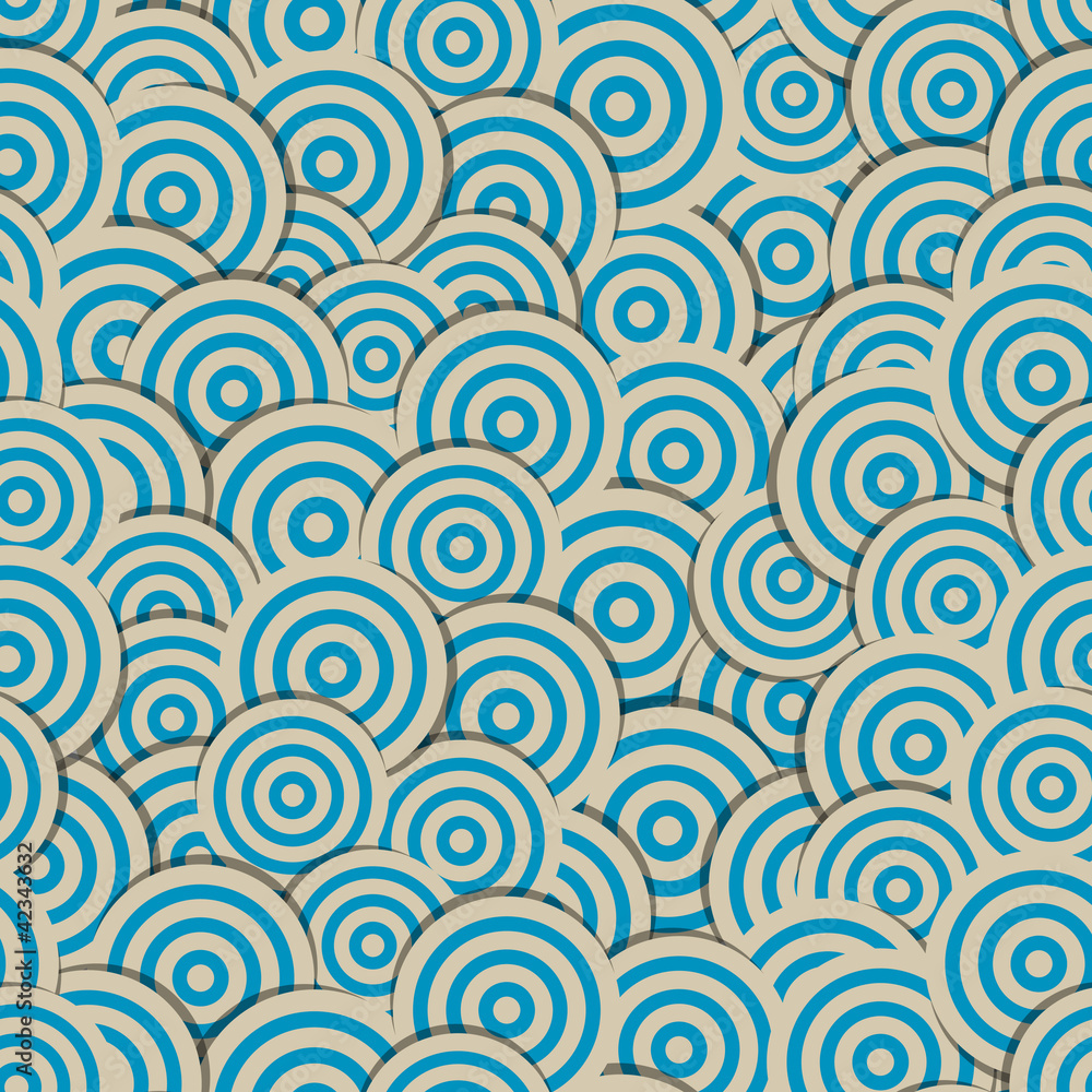 Poster seamless pattern with circles in retro colors
