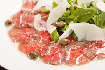 Meat Carpaccio with Parmesan Cheese