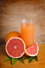 fresh pink grapefruit juice