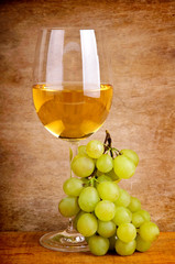 grapes and white wine