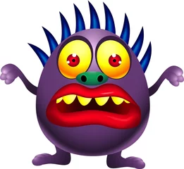 Photo sur Plexiglas Créatures Caricature de monstre violet
