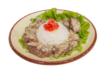 Rice and pork japanese style