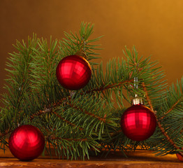 Christmas tree with beautiful New Year's balls