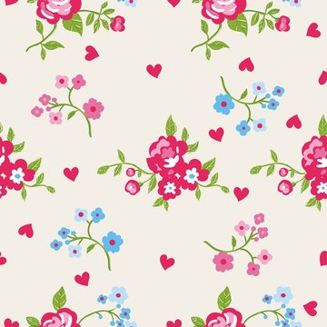Seamless peony wallpaper pattern. Vector background
