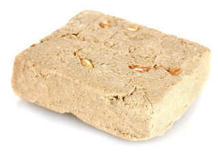 tasty halva isolated on white close-up