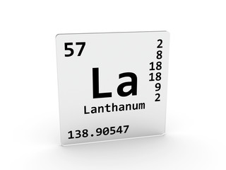 Lanthanum symbol - La - element of the periodic table