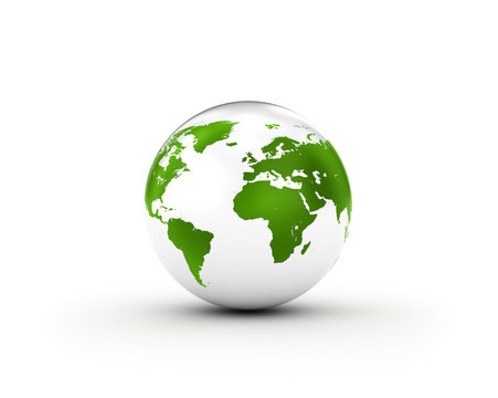 Green world globe