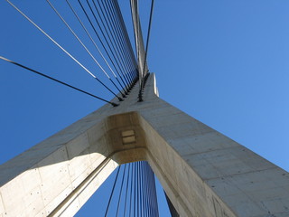 Detail of modern bridge, Portugal