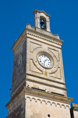 Clocktower. Castrignano de' Greci. Puglia. Italy.