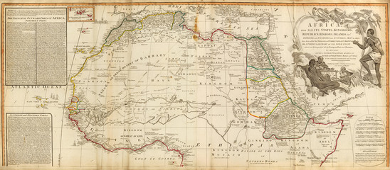 Naklejka premium Old map of North Africa