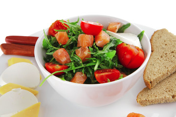 green salad in white bowl