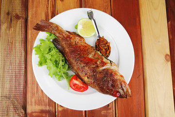 main course : roasted sea fish