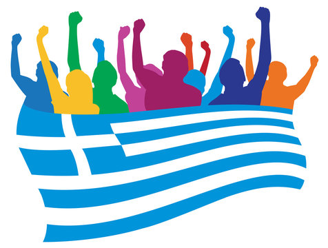 Greece fans vector illustration
