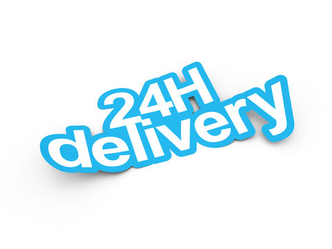 Delivery sticker 3d render illustration