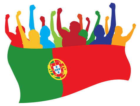 Portugal fans vector illustration