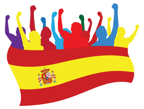 Spain fans vector illustration