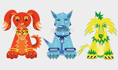 Three puppies of elements.