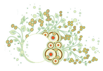 Fototapeta na wymiar cercle floral pastel vert