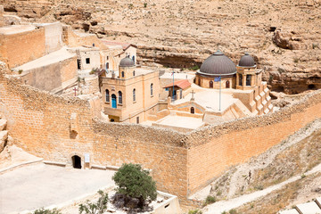 Greek Orthodox monastery in Judean desert. Palestine, Israel.
