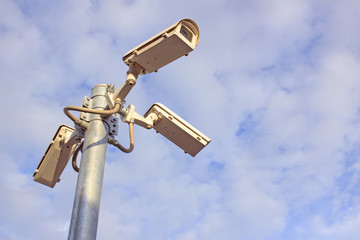 cctv camera watching to viewers  and other side