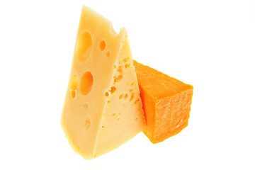 two pieces of french gourmet cheeses