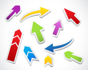 Color arrows stickers collection