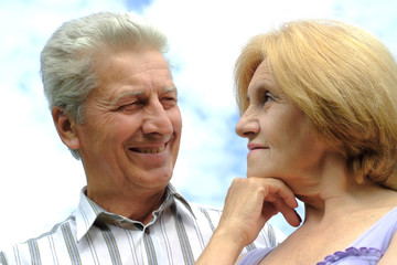 Beautiful Caucasian elderly couple