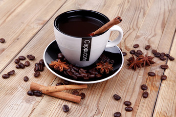sweet food : hot black fragrant coffee