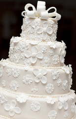 A white wedding cake