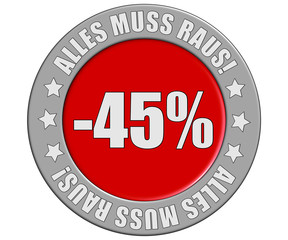 Schild graurot rund rt AMR -45 PROZENT