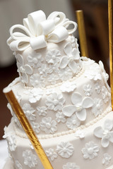 A white wedding cake