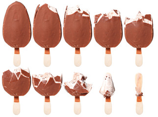 Collection of ice cream over white